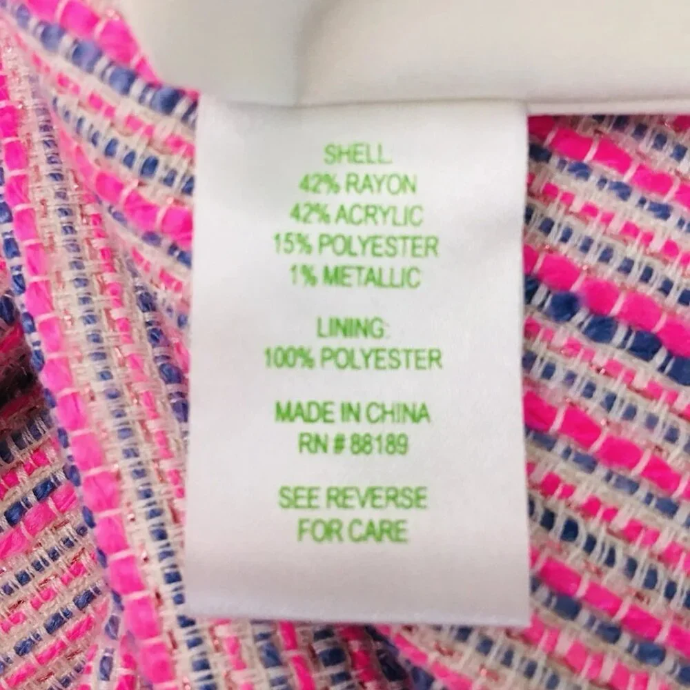 Lilly Pulitzer Dress Sz 2 Pink Tweed Square Neck Cap Sleeve Fairy Whimsy